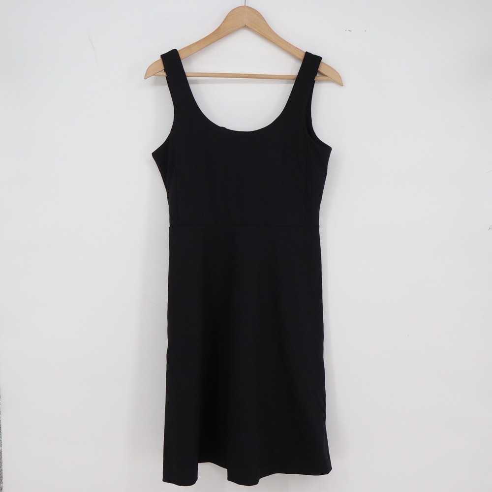 J.Crew Dress Womens S Fit and Flare Black Scoop Neck Sleeveless Ponte Excellent